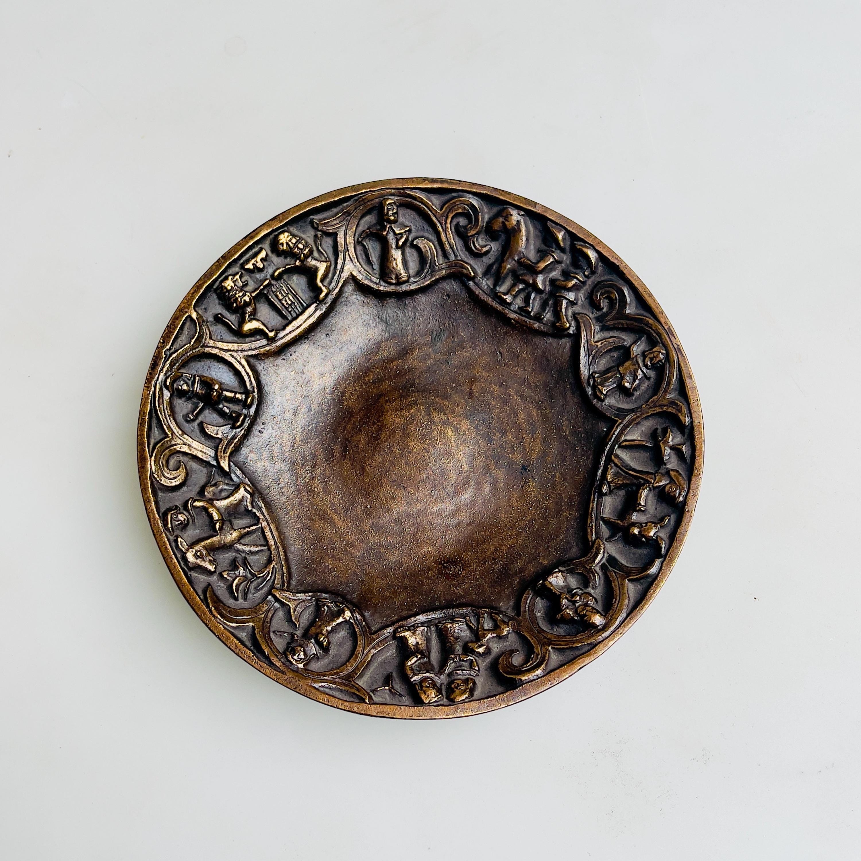 1950s Bronze Bowl by Margit Teván - Vintage Brutalist Metal Art Tray