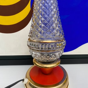 Vintage Glass Table Lamp,  Retro Lighting Mid-Century Modern European Bedroom Lamp, Red Space Age Desk Lamp