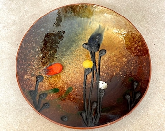 Mid Century Modern Ceramic Wall Plate, SARKADI, Hand Painted Hungarian Art