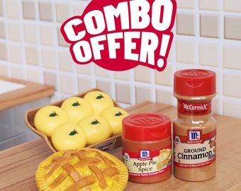 Mini Brands supermarket collectibles dollhouse miniatures - Apple Pie 4-Piece Combo