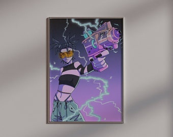 Thunderblast | A5, A4, A3 Illustration Poster, Anime Art Print, Wall Art