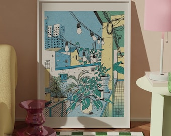 Vietnam Art Print | Saigon Views Cityscape | Vietnamese Landscape Illustration Poster | Travel Wall Art | A5 A4 A3 Print | Vietnam Decor