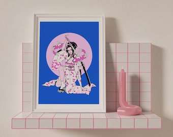 Sakura | A5, A4, A3 Illustration Poster, Anime Art Print, Wall Art, Japanese anime art