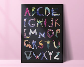 ABC's of Streetwear A3 poster | digital print | wall decor | fashion illustration