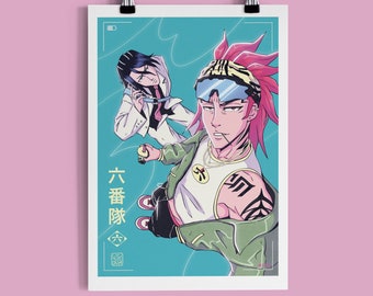 Y2K Anime Streetwear Art Print | Red and Black Hair Selfie Boys | A5 A4 A3 Illustration Poster | Aesthetic Anime Fanart Wall Art