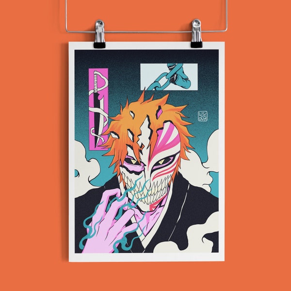 Ichi creux | Affiche d'illustration A5, A4, A3, impression d'art esthétique anime, art mural