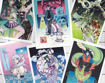 Anime Fanart Prints vol.2 | A5 A4 A3 Illustration Poster, Aesthetic Anime Fanart Wall Art
