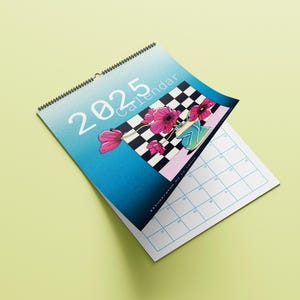 2025 Illustrated A4 Wall Calendar | Monthly Art Prints with Seasonal Fruits and Flowers Still Life Illustrations | 12 Month Planner