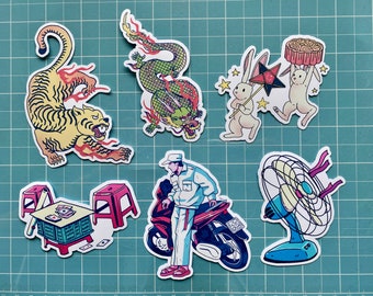 Vietnamese Culture & Folklore Die-Cut Vinyl Sticker Set | Waterproof scratch-resistant Matte decoration stickers for Laptop, Journal