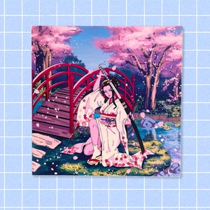 Saisonales Postkarten Set 4 / digital / Drucke / Anime inspiriert / Mini Prints / Landschaft / Illustration / Wandkunst / Frühling