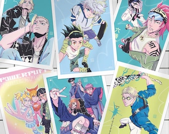 Anime Selfie Posters | Y2K Anime Streetwear Art Print | A5 A4 A3 Illustration Poster | Aesthetic Anime Fanart Wall Art