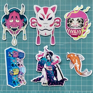Japanese Culture Die-Cut Vinyl Sticker Set | Waterproof scratch-resistant Matte stickers | Japanese Stationery for Laptop, Notebook, Journal
