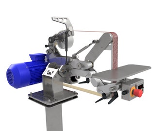 CAD 3D model belt grinder 50×2000 *Step file* Plan dxf Beltgrinder 2x72&quot; Knifemaking | PMC-Design CG-Pro