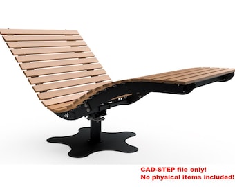 Wave Lounger SOLEA | *Digital Download* | *STEP-FILE* Plan Cad 3D Model | Relaxing Lounger, Sun Lounger, Garden Lounger | Pmc-Design
