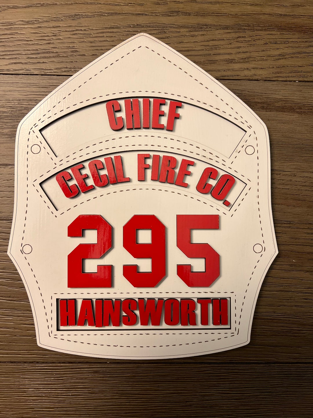 Custom Wood Fire Department Shield Etsy