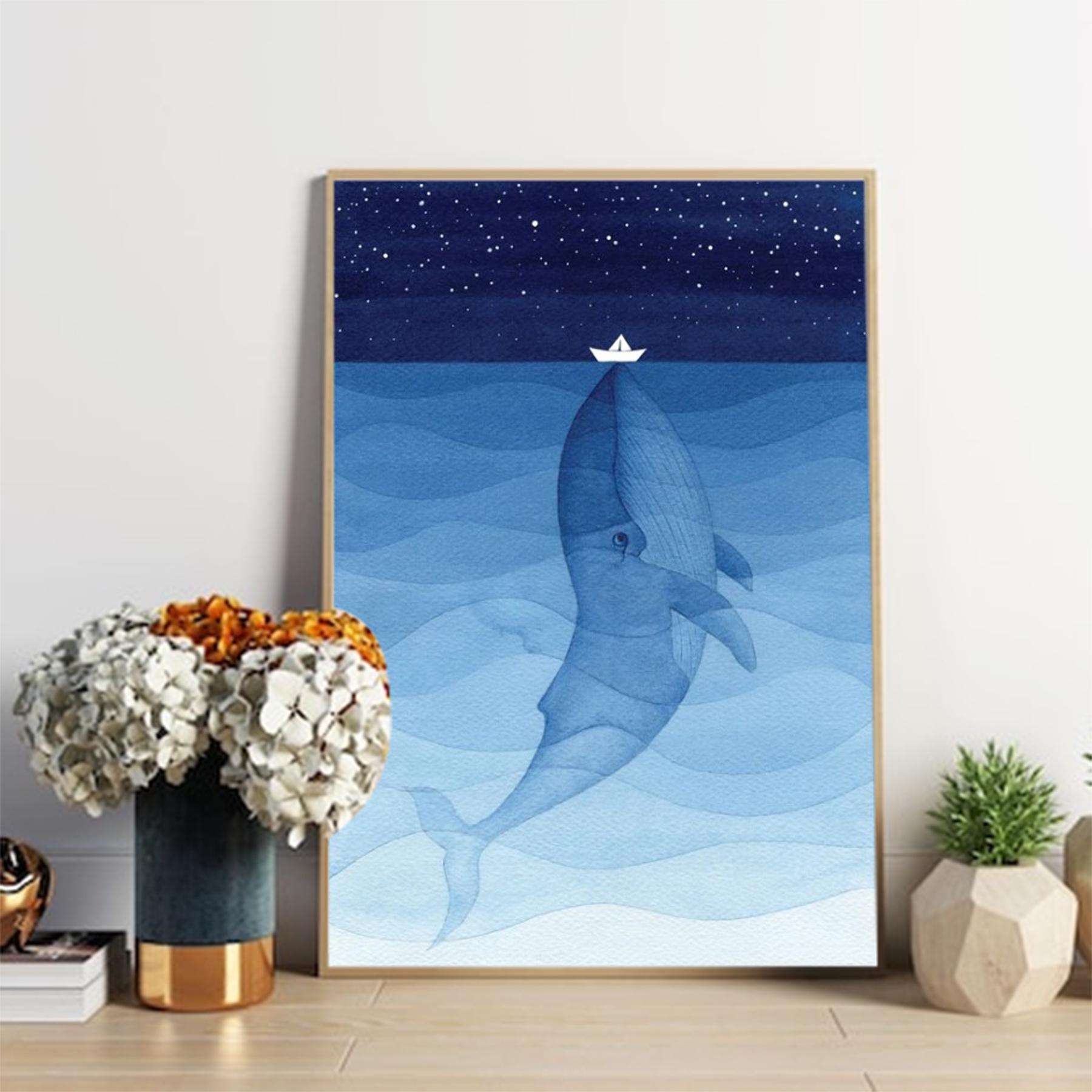 Baleine bleue, animal marin poster