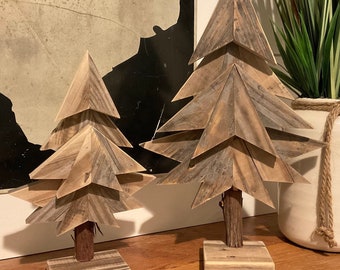 Árboles de Navidad de madera de granja hechos a mano / Árboles de madera de paleta / Árboles de Navidad rústicos / Decoración de casas de vacaciones / Árboles de Navidad de madera recuperada