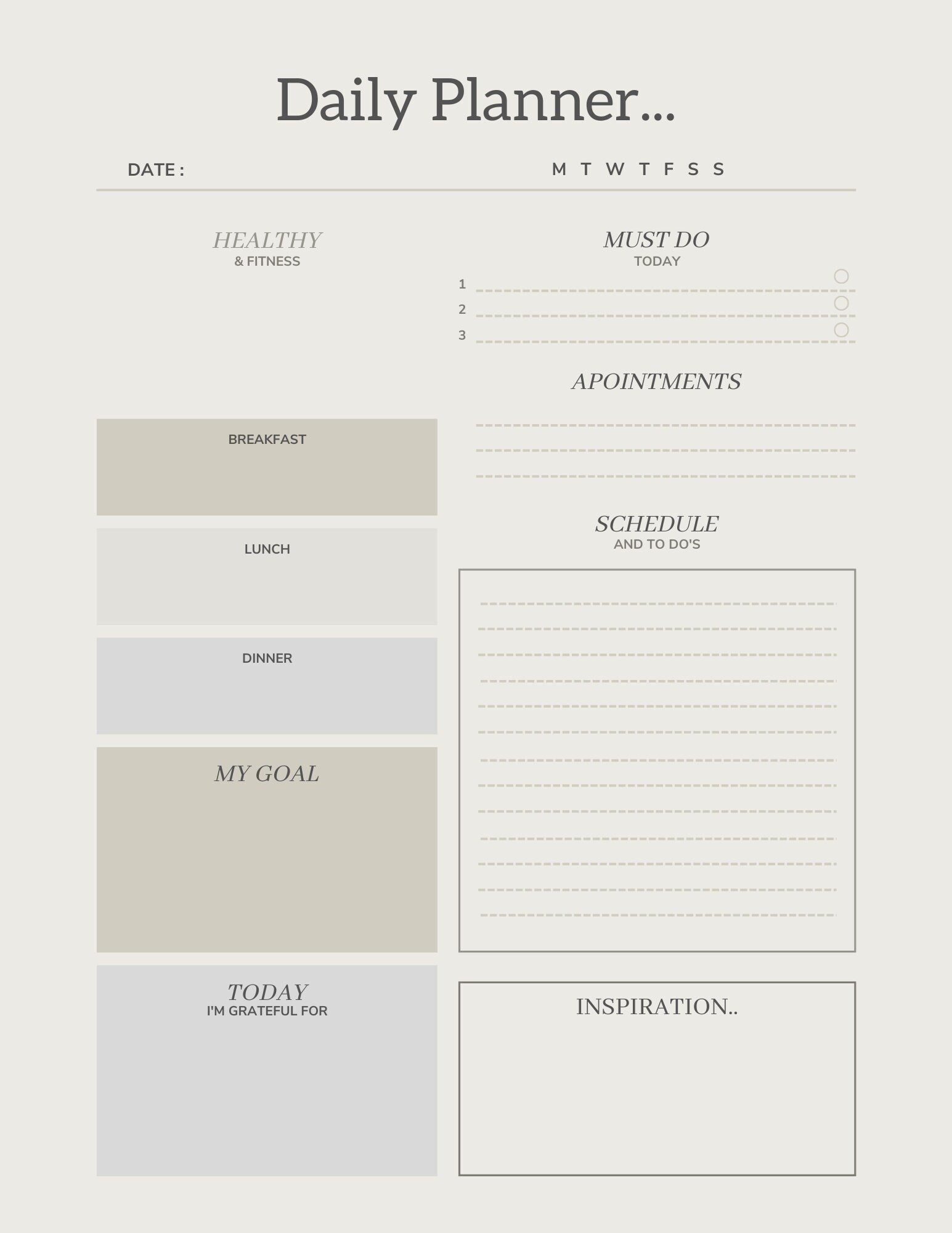 Daily Planner Printable, Download, Daily Schedule, Daily Appointments ...