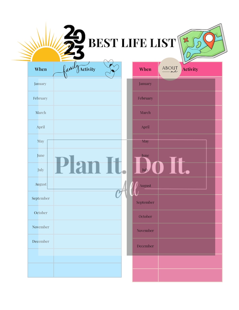 FAMILY GOALS for 2023, Printable Pdf or Digital Download, Customizable