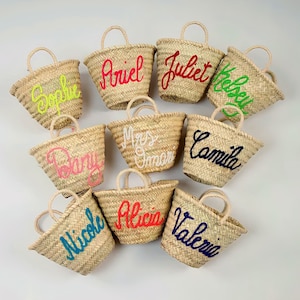 Cesta de paja personalizada, bolsos de despedida de soltera