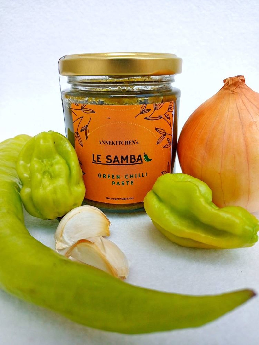 Green Hot Sauce le Samba, African Hot Sauce for Fish Dish, Table Sauce