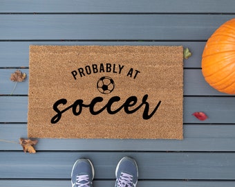 Soccer Family Door Mat \\ Soccer Gift \\ Youth Soccer Gift \\ Custom Door Mat \\ Soccer Mom Gift