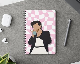 Harry Styles Vogue Notitieboekje, One Direction 1D Journal, Digital Art Wirobound Softcover Notitieboekje, A5