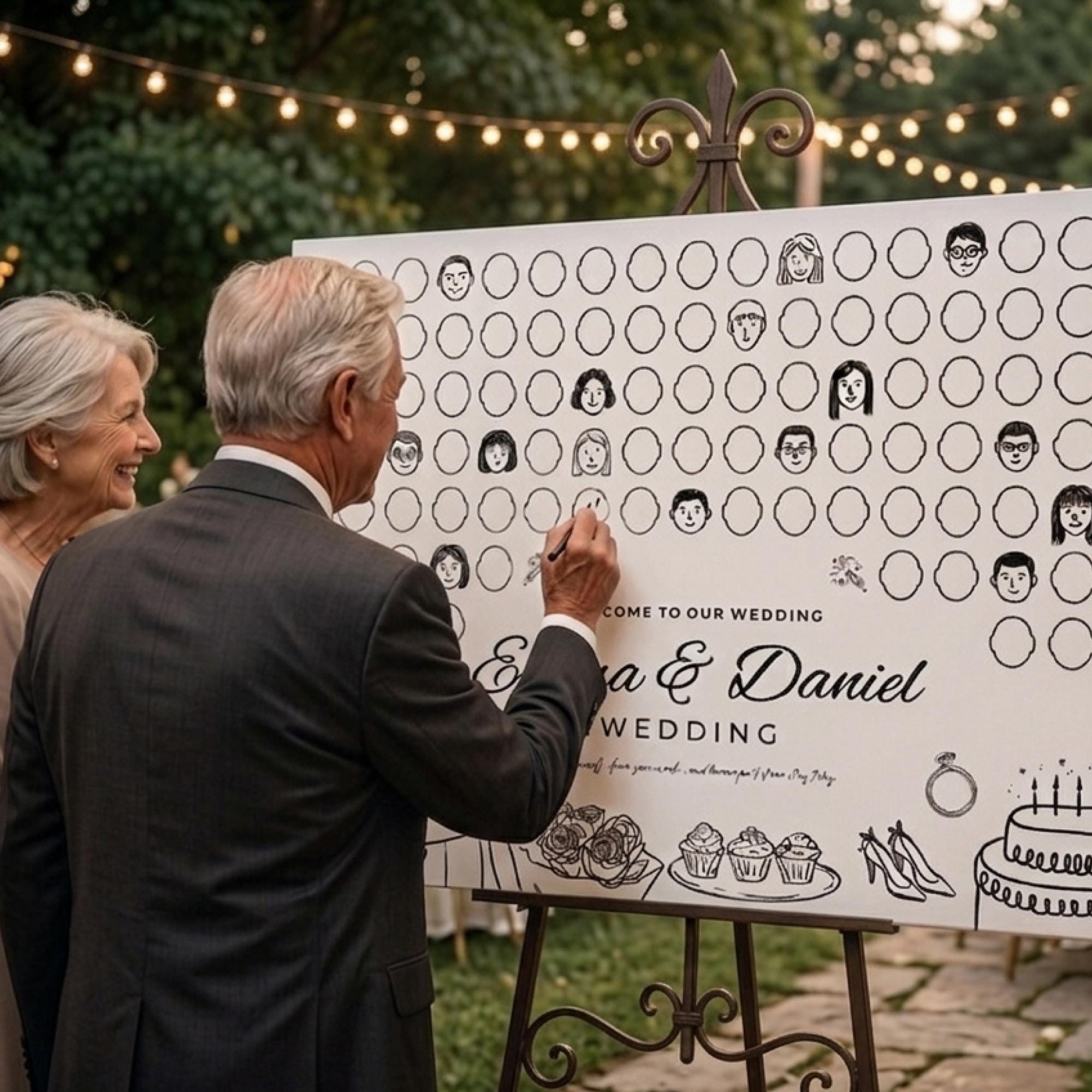 Draw Every Guest Face Sign | Interactive Wedding Guest Book Alternative ...