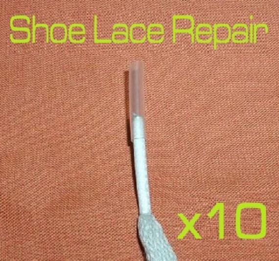 10x Clear Shoe Lace Ends Aglets for Repairing Broken Tips or New Shoe Laces  