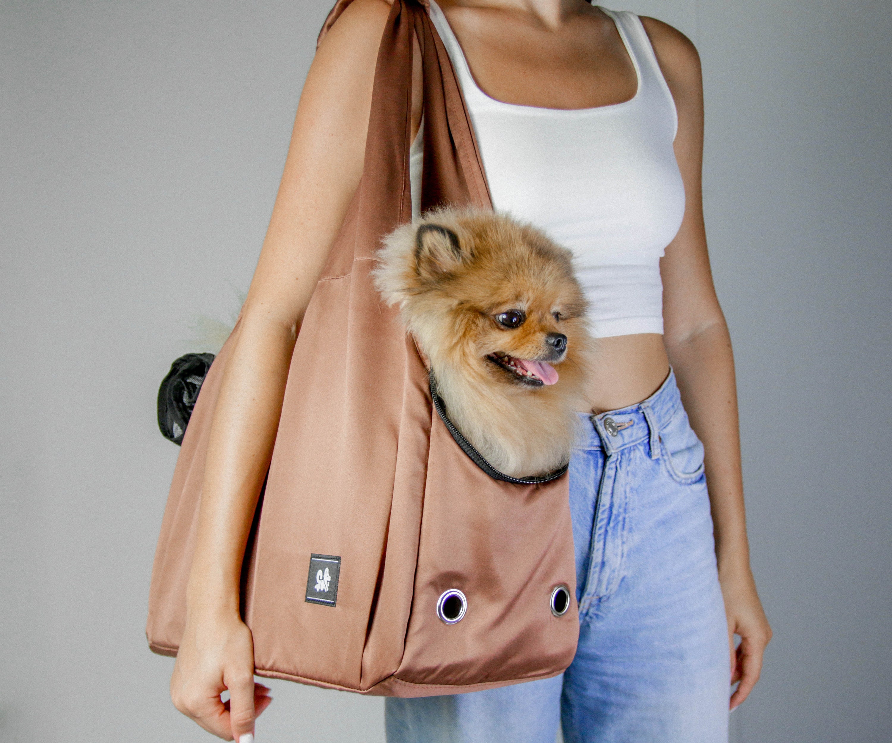 Luxe huisdier draagtas - Tas voor honden - Hondentas - 38 x 23 x 17 cm -  Bruin