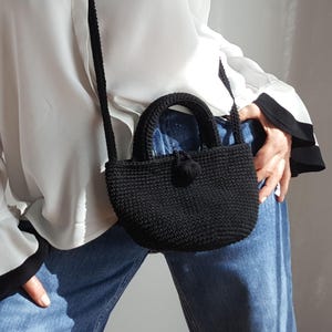 Häkelanleitung: Crossbody Mini Korb Tasche aus Baumwolle, Einfache Handtasche PDF (Digitaler Download)