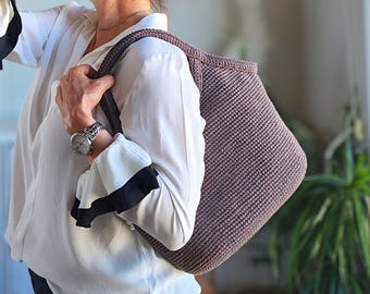 Crochet PATTERN & VIDEO: Large Raffia Beach Bag, Small Cotton Tote, Easy Shoulder Purse Tutorial, DIY Handbag Digital pdf, 2 Sizes in 1