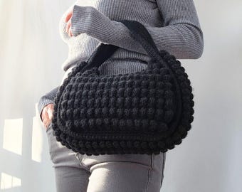 Crochet PATTERN: Lucie Wool/Cotton Handbag, Easy Shoulder Bag Tutorial, Summer/Winter Purse Pdf/Video Tutorial (Digital Download)