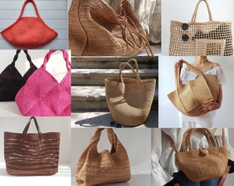 CROCHET PATTERN Collection: Set of 9 Crochet Bag Patterns, Summer Shoulder Bag Bundle, Easy DIY Handbag Tutorials, Digital Download