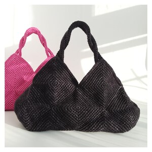 SCHEMA all'uncinetto: modello per borsa in lana Dolce Solid Grandma Square, borsa puzzle invernale, tutorial digitale PDF per borsa autunnale facile
