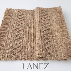 Crochet PATTERN, Jute Rectangular Fringed Area Rug, Rattan Runner, Hemp ...