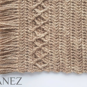 Crochet PATTERN, Jute Rectangular Fringed Area Rug, Rattan Runner, Hemp ...