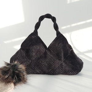 Häkel ANLEITUNG, Oma Quadrat Wolle Taschen Muster, Wolle Puzzle Häkelanleitung, Einfache DIY Handtasche PDF Anleitung, Gewebte Herbst Frauen Tasche, The Dolce Bag