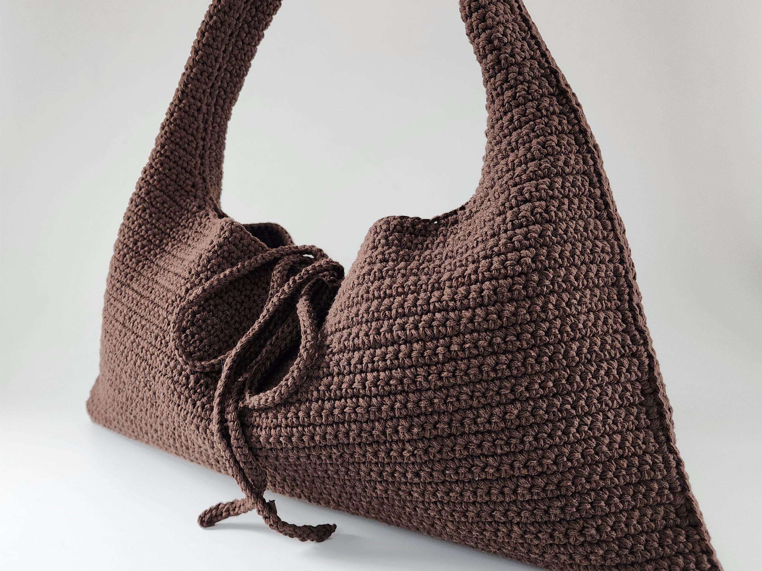 ◆HUNTER◆ WOMEN Refined Handcrafted Crochet Hobo Bag Dark O Buy Large Crochet Hobo Bag Online | Lisa Natural Herbal