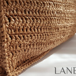 Crochet Bag PDF PATTERN, Raffia XL Soft Beach Bag, Oversize Slouchy Straw Summer Handbag, Easy Extra Large Tote Tutorial, Shoulder Bag image 7