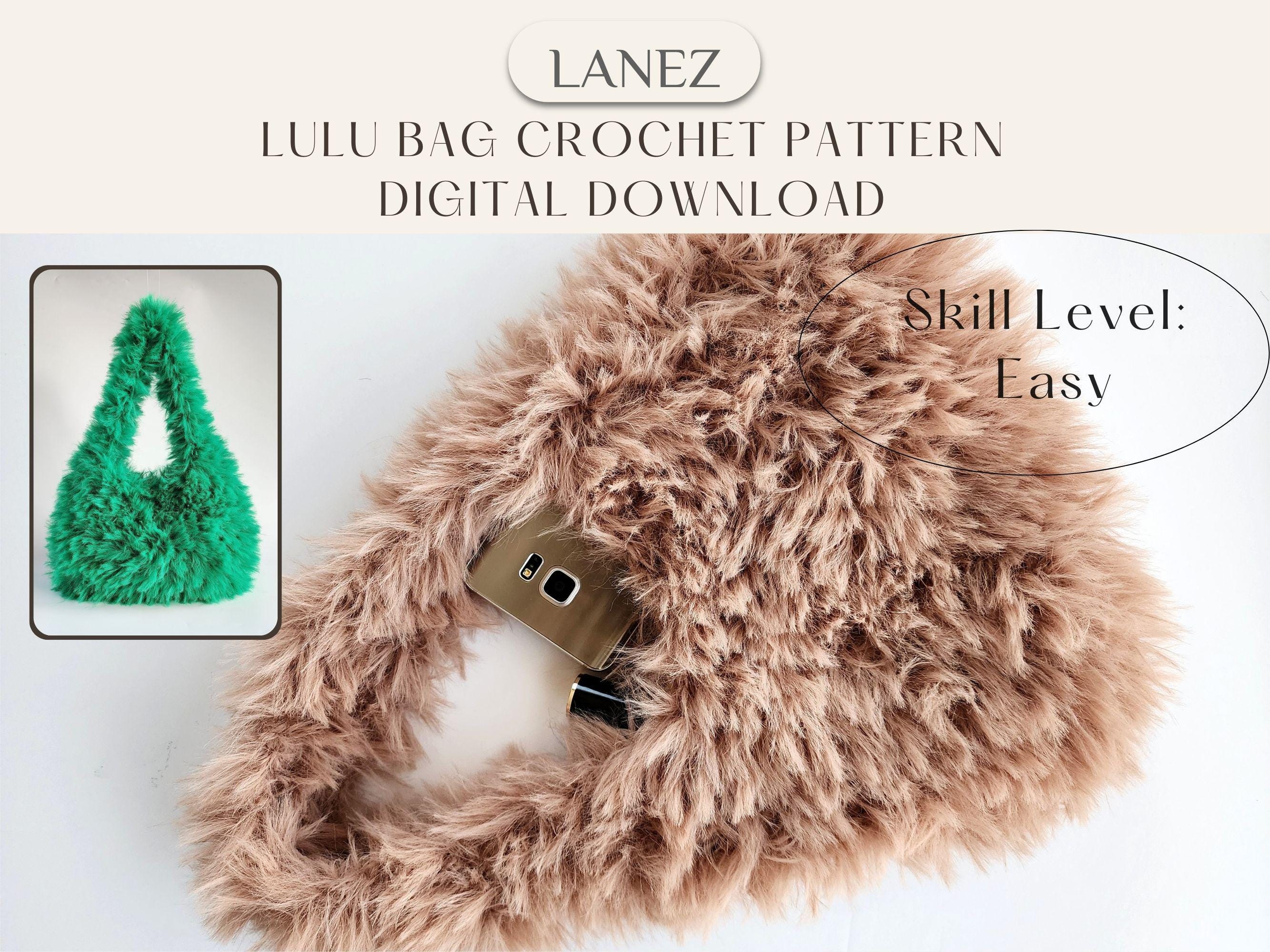 Crochet PATTERN, Lulu Fluffy Hobo Bag Pattern, Furry Party/wedding