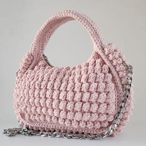 Häkelanleitung Lucie Wolle/Baumwolle Handtasche, Umhängetasche, DIY Tasche PDF Anleitung, Handgemachte gewobene Frauen Geldbörse, Sommer/Winter Tasche, Geschenk für Sie
