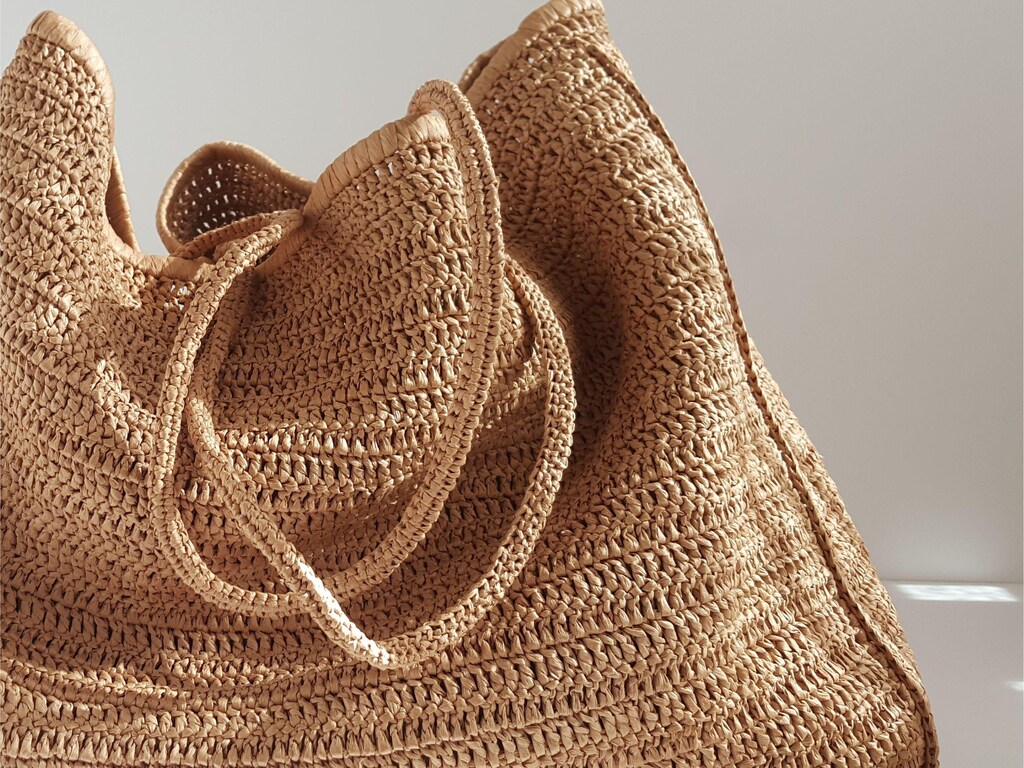 Borsa Spiaggia Uncinetto SUOSDEY – Tracolla Boho Grande 40x60 Cm, Marrone, Leggera E Pieghevole