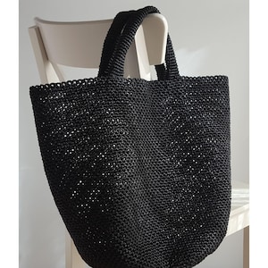 Crochet PATTERN: OIA Raffia Large Beach Bag, Easy Mesh Tote, Straw Basket Handbag Tutorial, Net Summer Purse PDF (Digital Download)