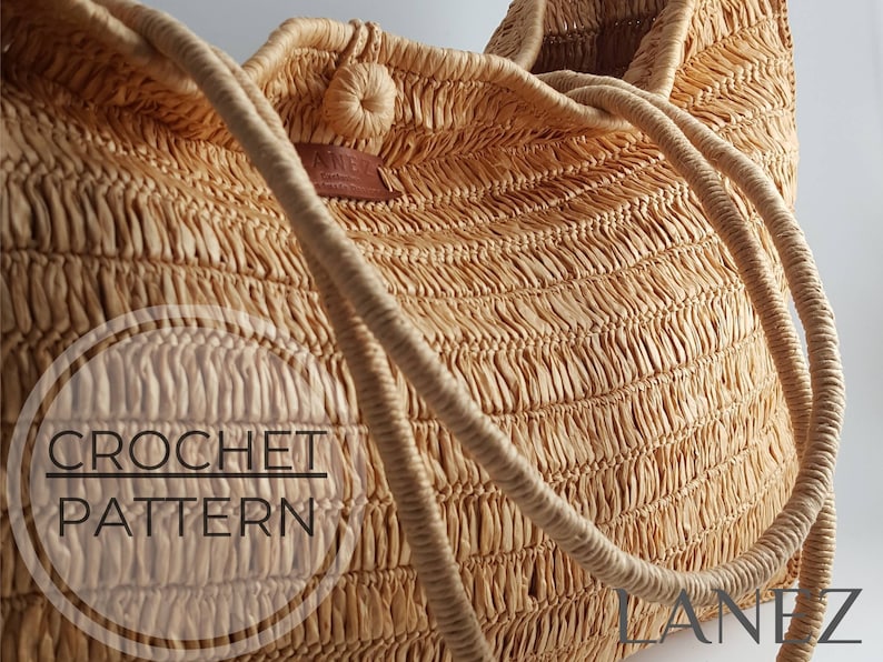 Crochet Bag PDF PATTERN Raffia Beach Bag XL Straw Summer Etsy