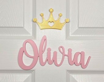 Personalized Door Sign | Name Sign Decor | 3D Printed Name Sign | Nursery Name Sign  | Wall Sign | Cursive Name Plaque | Princess Door Sign