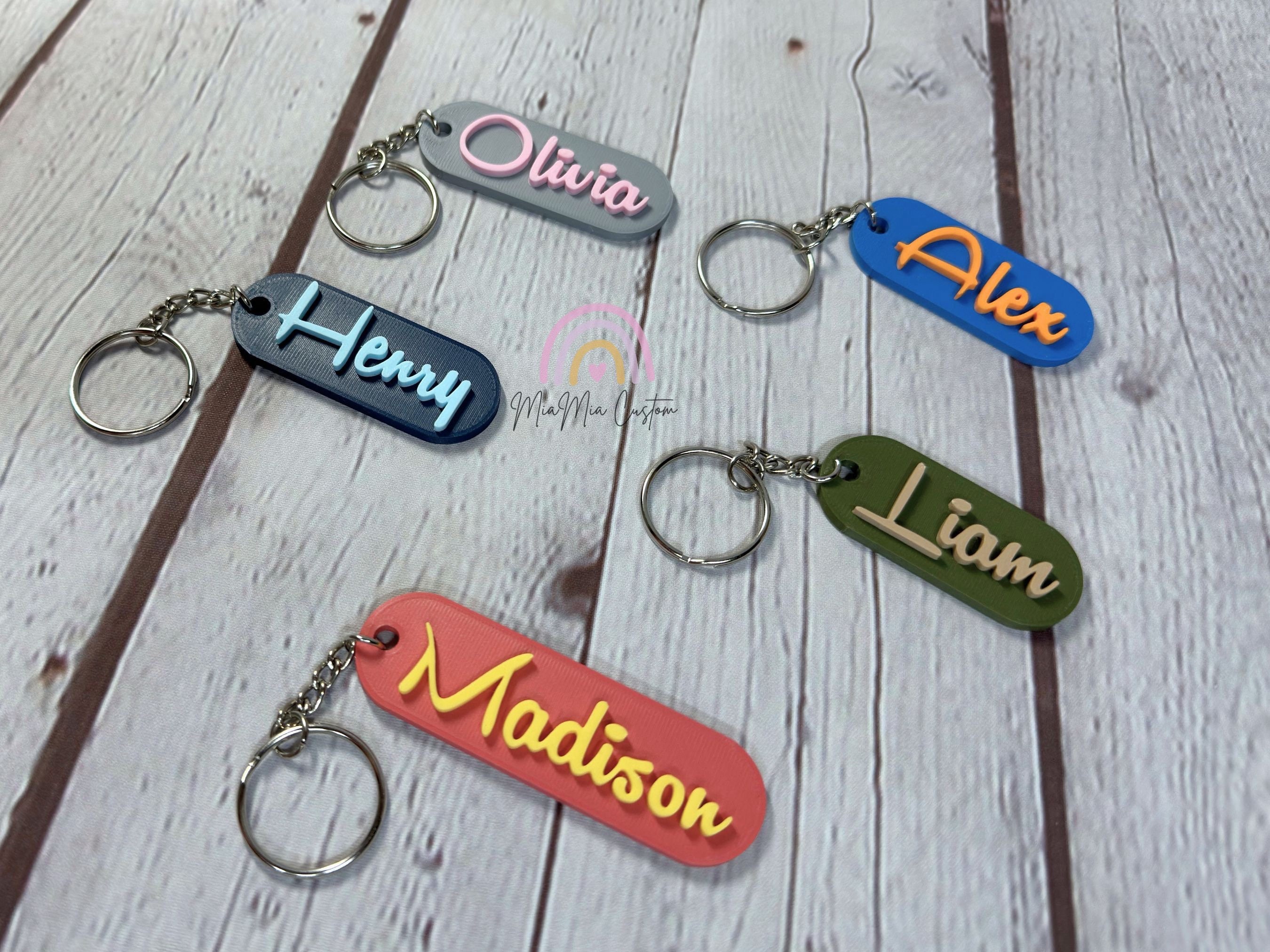 Keychain Cursive Cursive Name Keychain Tag | Small Custom Keychain | Personalized ...