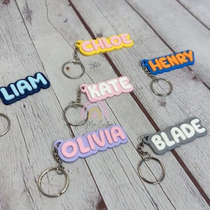 Small Custom Keychain | Capital Letter Name Keychain | Personalized Keychain | Custom Name Keychain | Kids Name Tag | Bookbag Name Tag