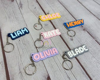 Small Custom Keychain | Capital Letter Name Keychain | Personalized Keychain | Custom Name Keychain | Kids Name Tag | Bookbag Name Tag