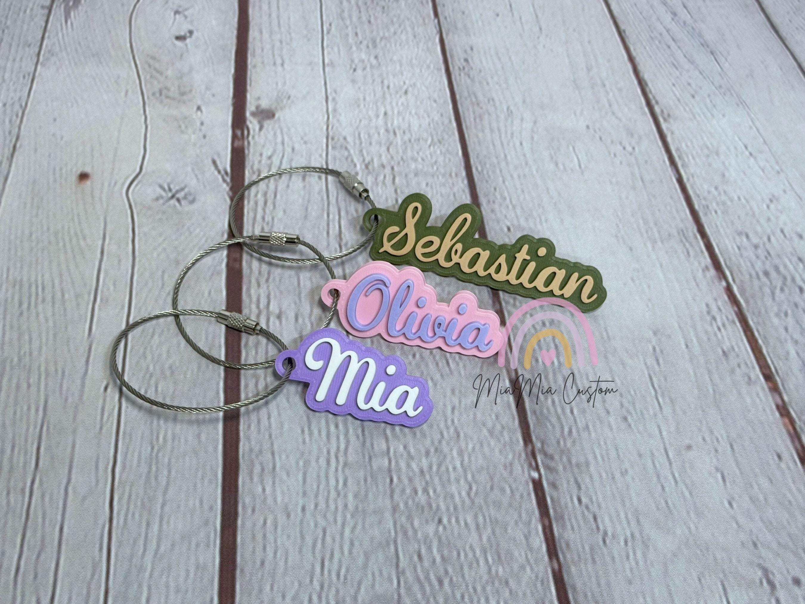 Service Name Tag Simple Cursive Font Cursive Name Tag | Small Name Tag With Wire | Personalized Kids Name ...